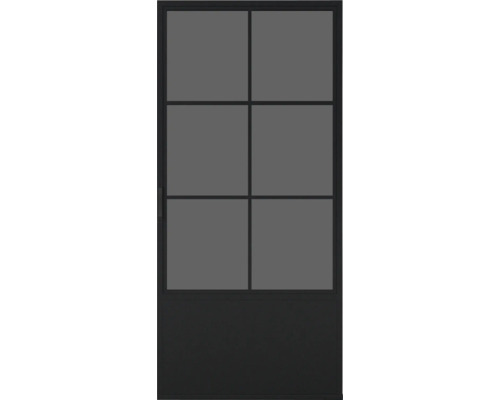 Innentür mit sechs Glaseinsätzen im oberen Bereich und einer geschlossenen Fläche im unteren Bereich