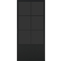 Schwarze Innentür mit Glaseinsätzen