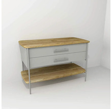 Waschbeckenunterschrank Devo Oval 113x74x55 cm ohne Waschbecken hellgrau