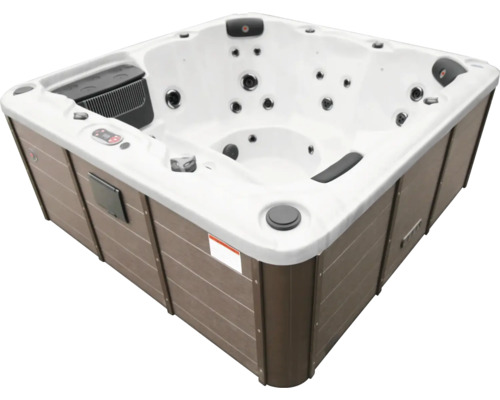 Quadratischer Whirlpool mit Holzverkleidung