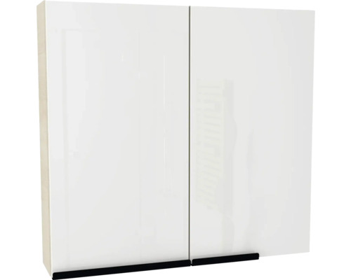 Spiegelschrank Devo Etna 2.0 2-türig 75x16x70 cm Griff links polar aland pine Weißer Badezimmerspiegelschrank mit zwei Türen