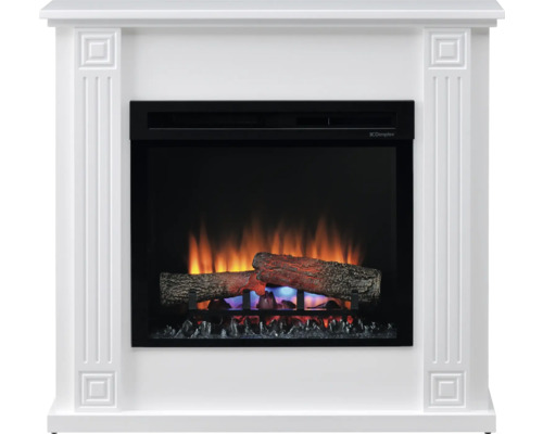 Weißer Elektrokamin mit simuliertem Feuer