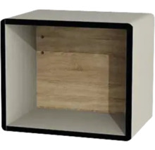 Würfelförmiges Wandregal mit Holzrückwand