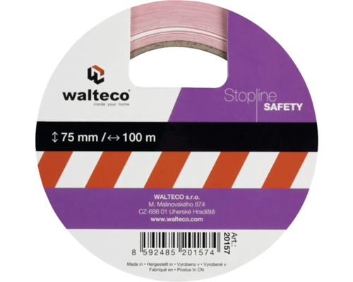 Walteco Stopline Safety Warnmarkierungsband, 75 mm breit, 100 m lang