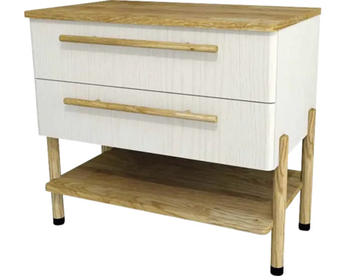 Waschbeckenunterschrank Devo Sonet 84x75x49 cm ohne Waschbecken mit 2 Laden und Fußkappe schwarz weiß/eiche Waschbeckenunterschrank Devo Sonet 84x75x49 cm ohne Waschbecken mit 2 Laden und Fußkappe schwarz weiß/eiche