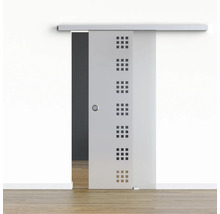 Pertura Glasschiebetür Komplettset Glera Carré 01 775x2050 mm inkl.Beschlag Selir Aluminium natur,Griffmuschel