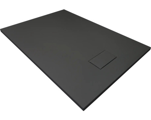 Rechteck-Duschwanne Sanotechnik 1080B 80x100x2,6 cm schwarz matt