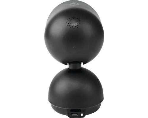 Schwarze Überwachungskamera mit kugelförmigem Design