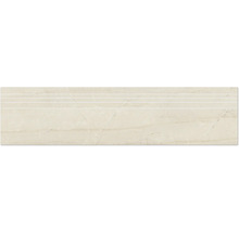 Feinsteinzeug Stufenfliese Living Cream 29,5x120 cm beige glänzend rektifiziert