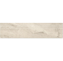 Feinsteinzeug Stufenfliese Sicilia Avorio Pulido 29,5x120 cm beige glänzend rektifiziert