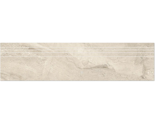 Feinsteinzeug Stufenfliese Sicilia Avorio Pulido 29,5x120 cm beige glänzend rektifiziert Feinsteinzeug Stufenfliese Sicilia Avorio Pulido 29,5x120 cm beige glänzend rektifiziert