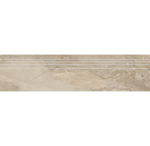 Feinsteinzeug Stufenfliese Sicilia Miele Pulido 29,5x120 cm grau glänzend rektifiziert