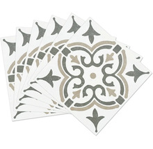 Mehrere quadratische Fliesen mit gemustertem Dekor