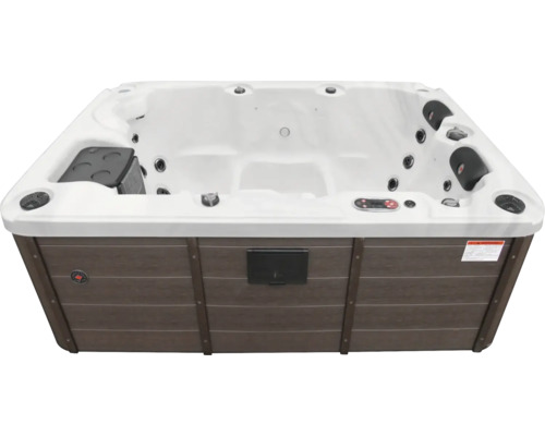 Whirlpool mit Holzverkleidung und Innenraum