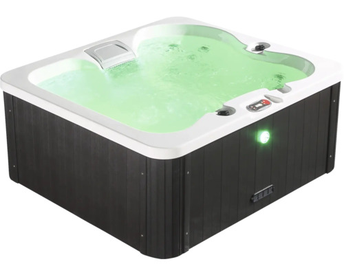 Quadratischer Whirlpool mit Füllung und Beleuchtung