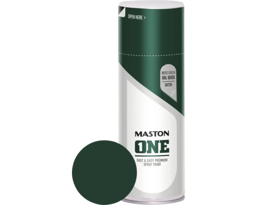 Sprühlack Maston ONE! seidenmatt RAL 6005 moosgrün 400 ml Sprühlack Maston ONE! seidenmatt RAL 6005 moosgrün 400 ml