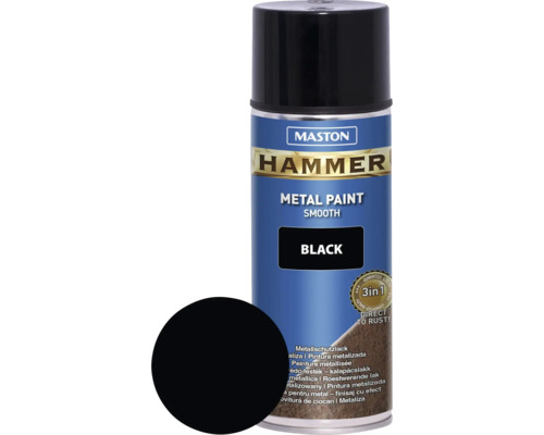 Metallschutz Spray Maston Hammer glatt schwarz 400 ml Metallschutz Spray Maston Hammer glatt schwarz 400 ml