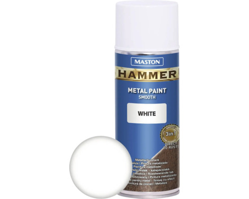 Maston HAMMER Metallschutz Spray glatt weiß 400 ml Maston Hammer Metall Lack Spraydose