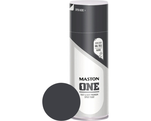 Maston ONE Sprühlack glänzend RAL 7011 eisengrau 400 ml Mastons One Spraydose Eisengrau RAL 7011 Glanz