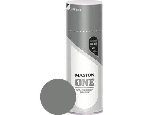 Maston ONE Sprühlack matt RAL 7037 Dusty Grey 400 ml Mastson One Sprühlackdose mit Farbbeispiel