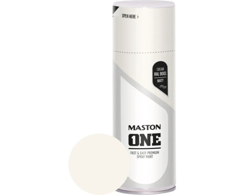 Maston ONE Sprühlack matt RAL 9001 cremeweiß 400 ml Mastons One Sprühfarbe, Farbton Creme RAL 9001, matt