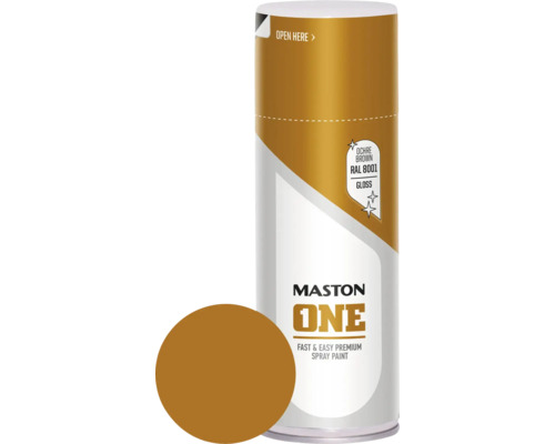 Maston ONE Sprühlack glänzend RAL 8001 ockerbraun 400 ml Maston One Sprühlack Ockerbraun RAL 8001
