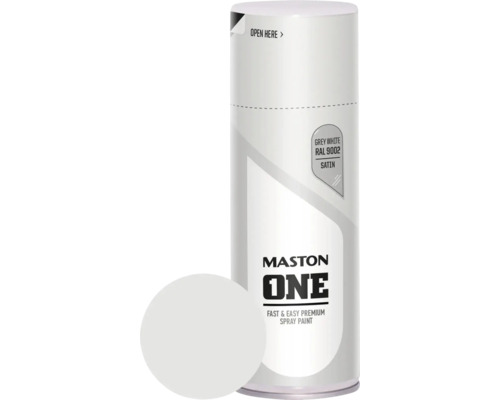 Maston ONE Sprühlack seidenmatt RAL 9002 grauweiß 400 ml Mastonspraydose in Grauweiß RAL 9002 mit Satin Finish