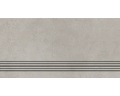 Feinsteinzeug Treppenstufe Miriva Manhatten 30x60 cm grau matt rektifiziert