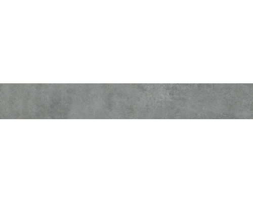 Feinsteinzeug Sockelfliese Mirava Manhattan Anthracite 8,5x60 cm matt Graue Fliese mit Zementoptik