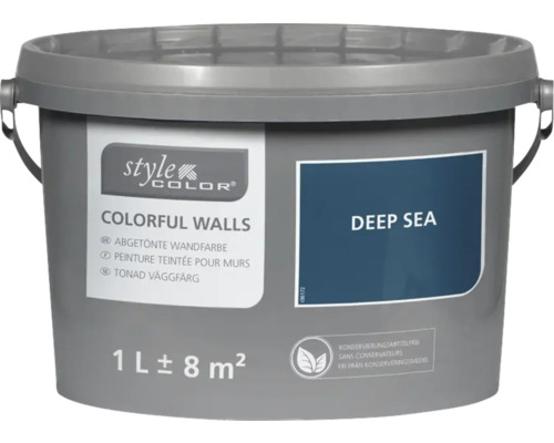 StyleColor COLORFUL WALLS Wand- und Deckenfarbe deep sea 1 L