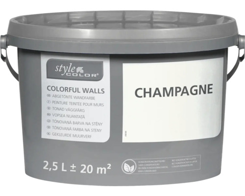 StyleColor COLORFUL WALLS Wand- und Deckenfarbe champagner 2,5 L Eimer mit abgetönter Wandfarbe, Farbton Champagner, Inhalt 2,5 Liter
