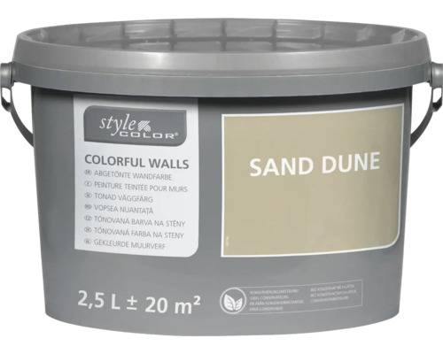 StyleColor COLORFUL WALLS Wand- und Deckenfarbe sand dune 2,5 L Farbe für Innenwände, 2,5 Liter, Farbton Sanddüne