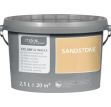 Eimer mit 2,5 Liter abgetönter Wandfarbe Sandstone