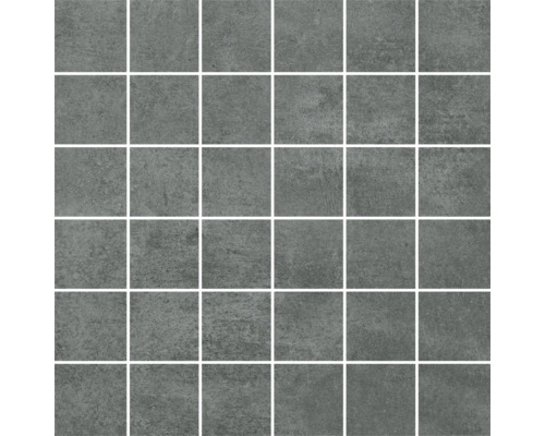 Feinsteinzeugmosaik Mirava Manhattan Anthracite 30x30 cm matt Mosaikfliese aus Steinzeug, quadratisch