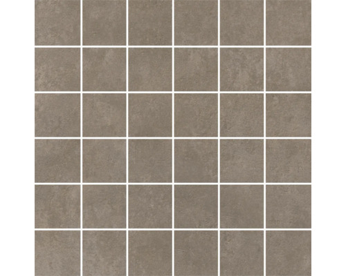 Feinsteinzeugmosaik Mirava Manhattan Taupe 30x30 cm matt Mosaikfliesenmuster aus Steingut