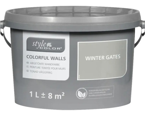 StyleColor COLORFUL WALLS Wand- und Deckenfarbe winter gates 1 L Eimer mit abgetönter Wandfarbe, 1 Liter, Winter Gates