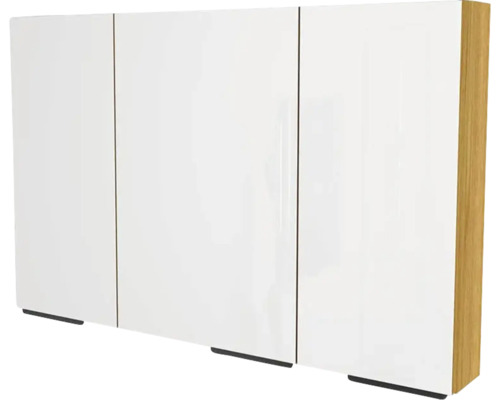 Spiegelschrank Devo Vena 2.0 3-türig 110x53x50 cm Griff schwarz kitami mountain Dreitüriger Hängeschrank mit Holzrahmen