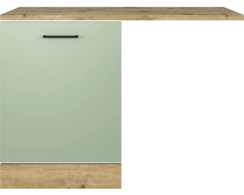 Küchenschrank mit Griff und Arbeitsplatte aus Holzdekor