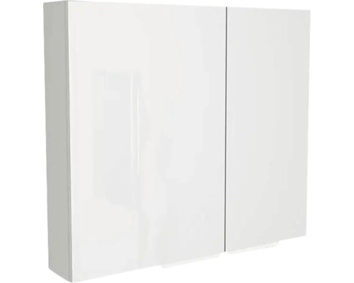 Spiegelschrank Devo Vena 2.0 2-türig 80x15x70 cm links mit Griff chrom pearl grey