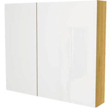 Spiegelschrank mit zwei Türen und Holzrahmen