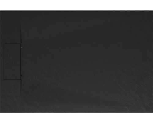 Extraflache Rechteck-Duschwanne Schulte DWM-Tec 80x120x3.2 cm anthrazit matt Schwarze Duschwanne mit Ablauf