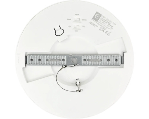 Rückseite einer runden LED-Deckenleuchte mit Montagevorrichtung