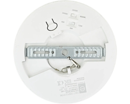 Rückseite einer LED-Deckenleuchte mit verstellbarer Farbtemperatur und Leistungseinstellung