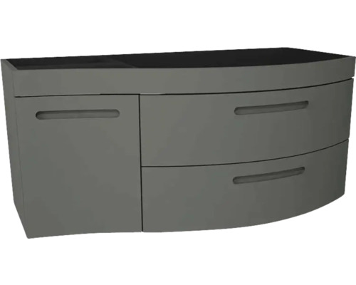 Waschbeckenunterschrank Devo Oval 113x74x55 cm ohne Waschbecken mit 2 Laden rechts weiß