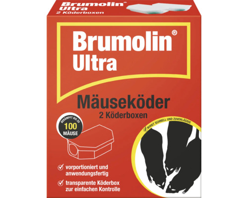 Brumolin Ultra Mäuseköder, Packung mit zwei Köderboxen