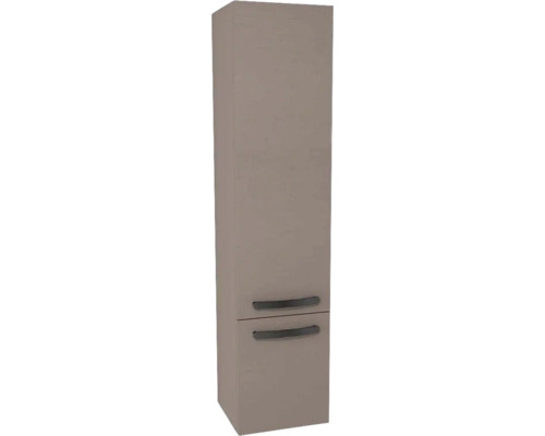Hochschrank Devo Vena 2.0 35x150x33 cm Anschlag links Griff schwarz hellgrau Hochschrank mit zwei Schubladen für Badezimmer