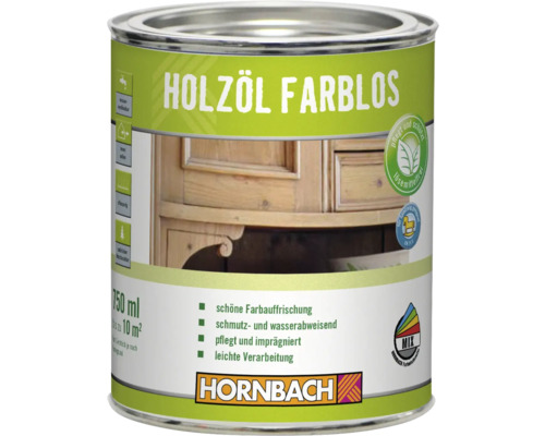 Farbloses Holzöl in einer Dose von Hornbach