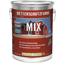 Wetterschutzfarbe in einem Farbeimer mit Hornbach Logo
