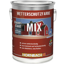 Wetterschutzfarbe in einem Metalleimer mit Hornbach Logo
