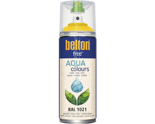 Belton Free PU Sprühlack Ral 1021 rapsgelb matt 400 ml Belton Free Aqua Colours Lackspray Dose